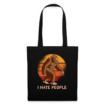 I Hate People Bigfoot - Stoffbeutel - Schwarz - Vorne
