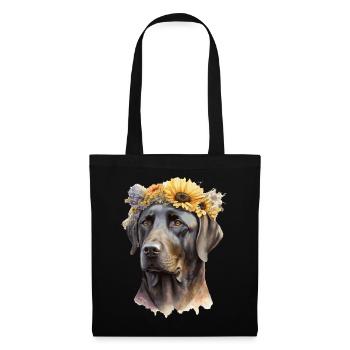Cute Black Labrador Retriever Sunflower Dog Breed - Stoffbeutel - Schwarz - Vorne