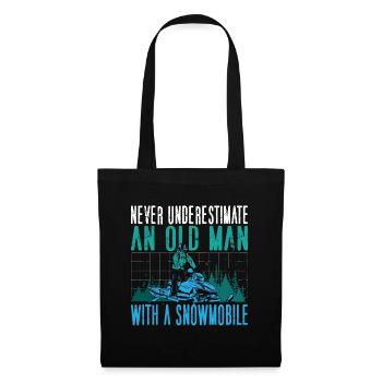 Snowmobile Racing Never Underestimate An Old Snow - Tote Bag - black - Front