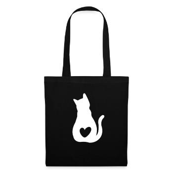 Cat Puppy Cats Hearts Baby Cat Owner - Cat Lover C - Tote Bag - black - Front
