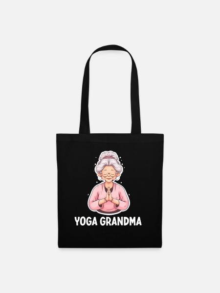 Yoga Grandma - Stoffbeutel - Schwarz