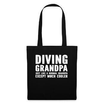 Plongeur Grand-père Plongée sous-marine Grand-père - Sac en tissu - noir - Devant