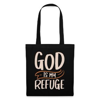 Dieu est mon refuge verset biblique chrétien - Sac en tissu - noir - Devant