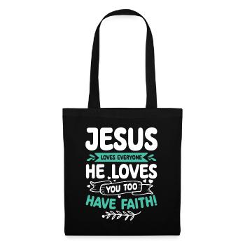 Jésus aime chaque verset biblique Croyez Jésus-Christ - Sac en tissu - noir - Devant