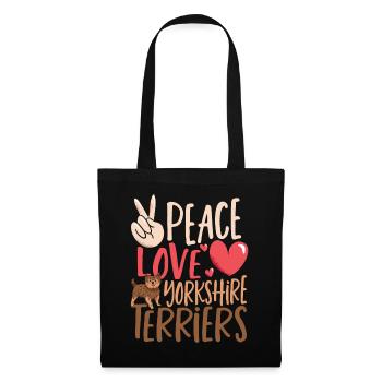 Peace Love Yorkshire Terriers Yorkshire Terrier - Tote Bag - black - Front
