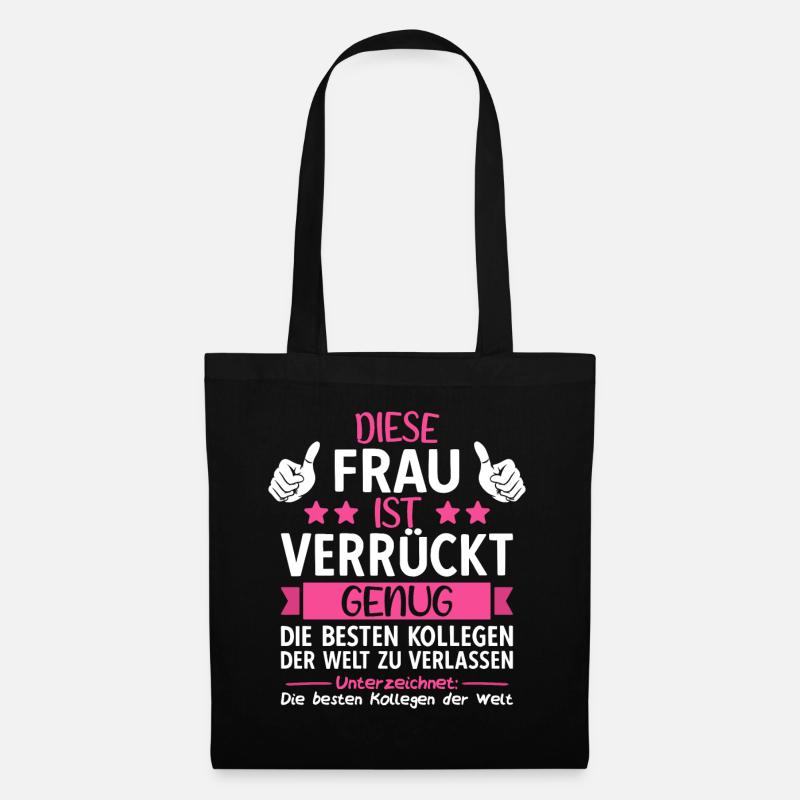 Abschied Kollegin Renteneintritt Abschiedsgeschenk - Stoffbeutel - Schwarz
