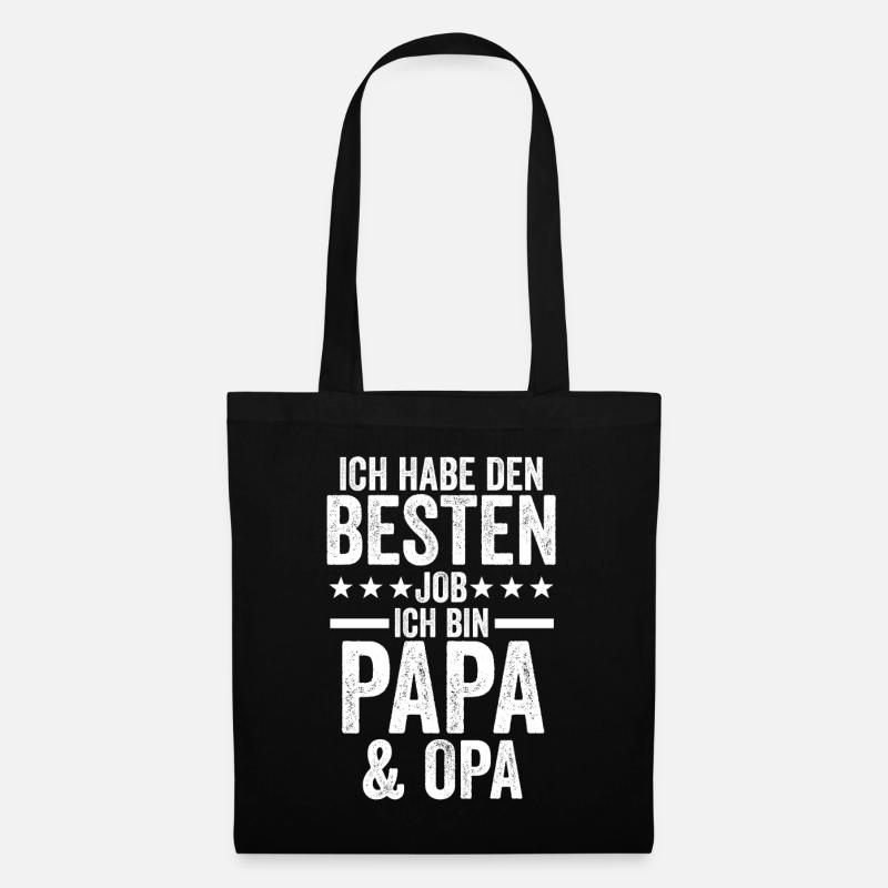 Beste Papa Und Opa Der Welt - Stoffbeutel - Schwarz