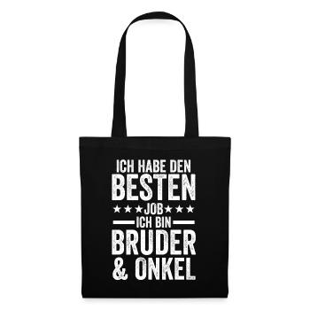 Beste Bruder Und Onkel Der Welt - Stoffbeutel - Schwarz - Vorne