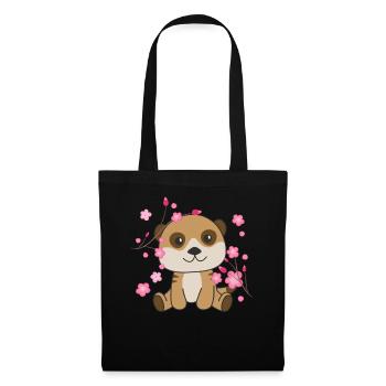 Suricates animaux mignons pour enfants kawaii - Sac en tissu - noir - Devant