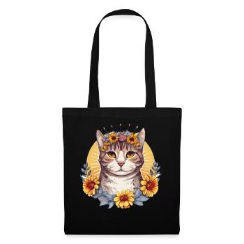 Cute American Wirehair Sunflower Cat Breed Pet Kit - Tote Bag - black - Front