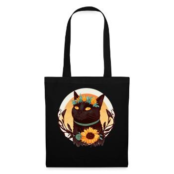 Watercolor Bombay Sunflower Cat Breed Pet Kitten - Tote Bag - black - Front