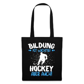 HOCKEY IST WICHTIGER! Eishockey Hockey - Stoffbeutel - Schwarz - Vorne