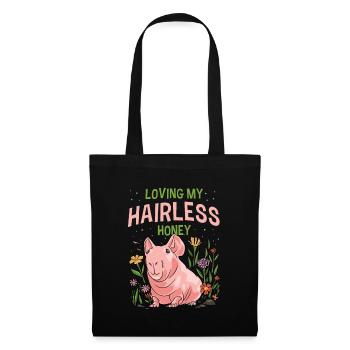 Cochon d’Inde sans poils Cochon maigre - Sac en tissu - noir - Devant