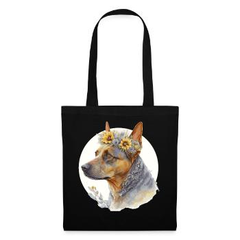 Cute Australian Cattle Sunflower Dog Breed Pet Pup - Tote Bag - black - Front