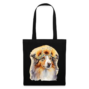Mignon Berger Australien Berger Australien Tournesol Chien Bree - Sac en tissu - noir - Devant
