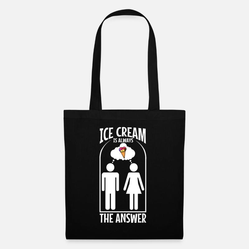 Ice cream is always the answer - Stoffbeutel - Schwarz