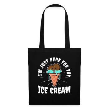 Im just here for the ice cream - Stoffbeutel - Schwarz - Vorne
