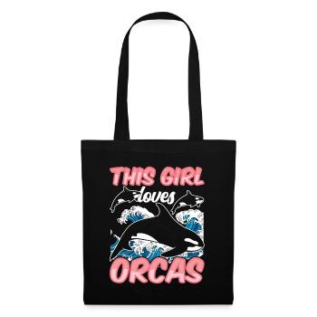 This girl loves the orcas orca shooter whale - Tote Bag - black - Front