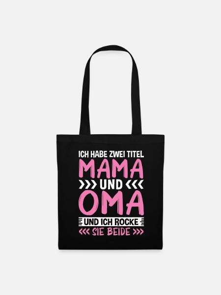 Mama und Oma - Stoffbeutel - Schwarz