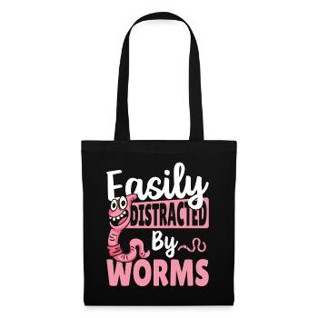 Easily Distracted By Worms Worm Farming - Tote Bag - black - Front