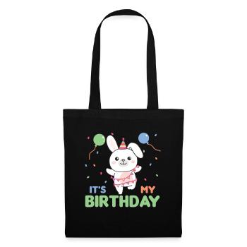 Lapin pour anniversaire pour les enfants c’est mon anniversaire - Sac en tissu - noir - Devant