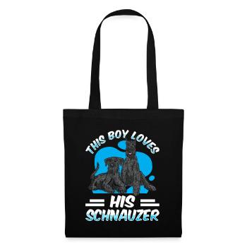 Ce garçon aime ses Schnauzer Schnauzers - Sac en tissu - noir - Devant