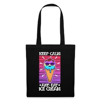Restez calme et mangez de la crème glacée - Sac en tissu - noir - Devant