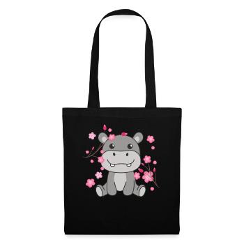 Hippo Cute Animals for Kids Kawaii - Tote Bag - black - Front