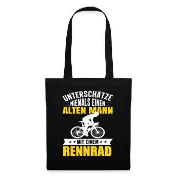Rennrad Rennradfahrer Radsport Radrennen Fahrrad - Stoffbeutel - Schwarz - Vorne