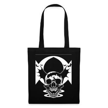 Horror Schädel Schädel Kunst Schädel Gothic Heavy Metal - Stoffbeutel - Schwarz - Vorne