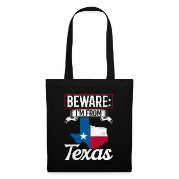Achtung: Ich Komme Aus Texas Texanisch Texaner - Stoffbeutel - Schwarz - Vorne