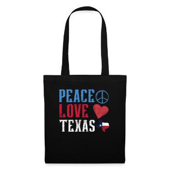 Frieden Liebe Texas Texanisch Texaner Stolz - Stoffbeutel - Schwarz - Vorne