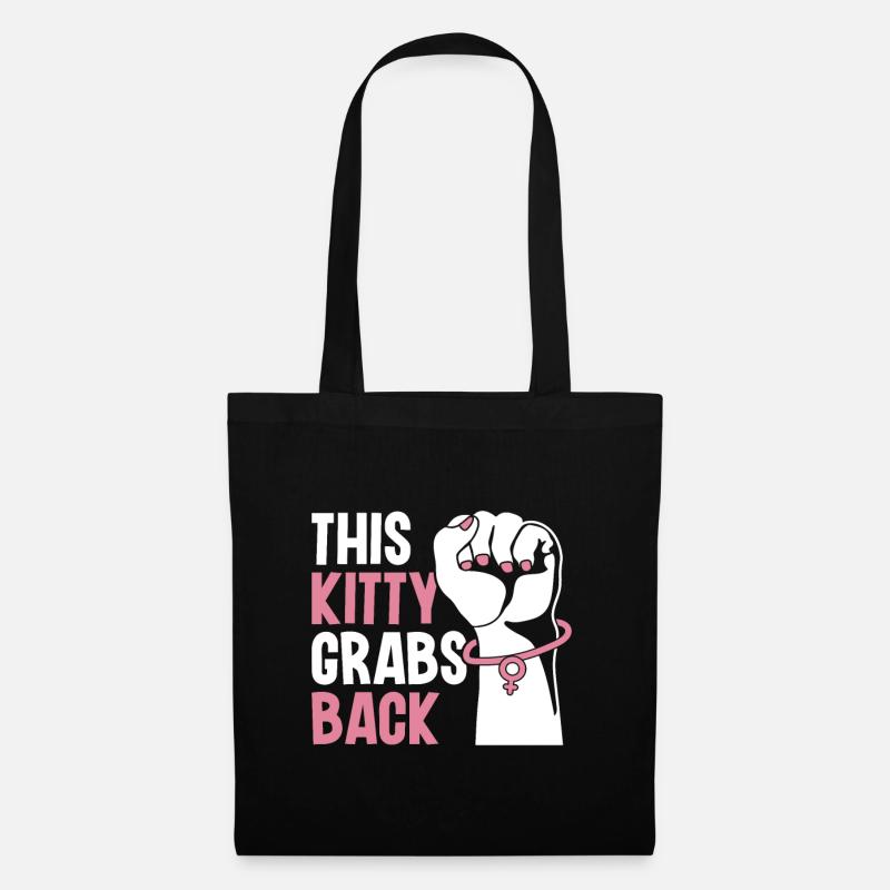 This Kitty Grabs Back - Feminism Activism - Tote Bag - black