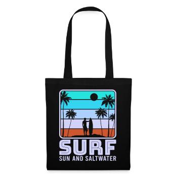 Surf, kitesurf, wakeboard, beach surfers - Sac en tissu - noir - Devant