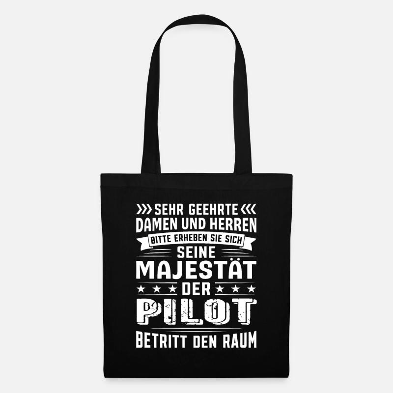 Pilot Geburtstag Pilot Sprüche Pilot Geschenke - Stoffbeutel - Schwarz