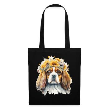 Cavalier King Charles Spaniel Sunflower Dog Breed - Tote Bag - black - Front