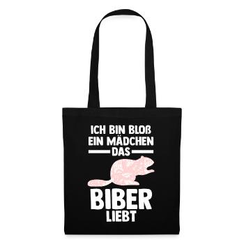 Nagetier Biberliebhaber Biber - Stoffbeutel - Schwarz - Vorne