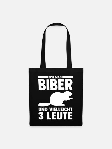 Nagetier Biberliebhaber Biber - Stoffbeutel - Schwarz