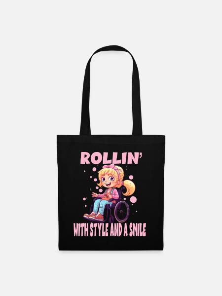 Rollin With Style and a Smile - Stoffbeutel - Schwarz