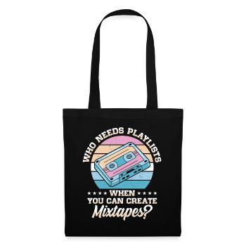 Vintage Music Lover Retro Cassette Tape 80s - Tote Bag - black - Front