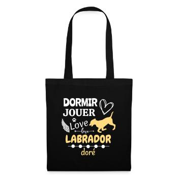 Labrador le maître du sommeil, du jeu de l'amour - Sac en tissu - noir - Devant
