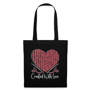 Crocheting Created With Love Sewing Crochet Lover - Tote Bag - black - Front