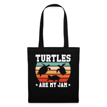 Sea Turtle Tortoise Retro Vintage - Sac en tissu - noir - Devant