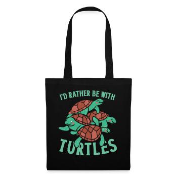 Tortue de mer que je préférerais être - Sac en tissu - noir - Devant