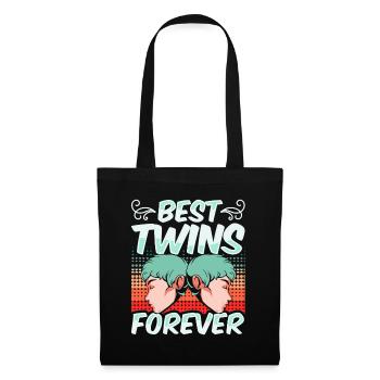 Best Twins Forever Humor Twin Funny - Tote Bag - black - Front