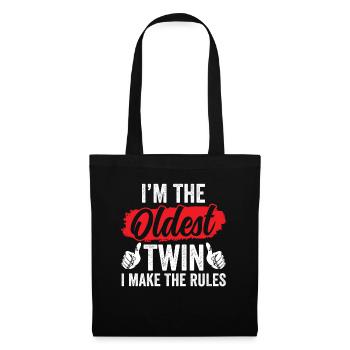 I'm the oldest twin, I make the rules - Tote Bag - black - Front