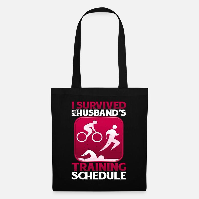 I Survived My Husband's Training Schedule 20 - Stoffbeutel - Schwarz