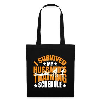 I Survived My Husband's Training Schedule 21 - Stoffbeutel - Schwarz - Vorne