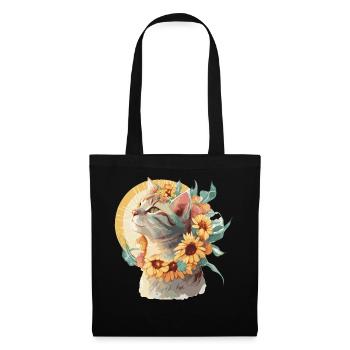 Aquarelle American Shorthair Sunflower Cat Race - Sac en tissu - noir - Devant