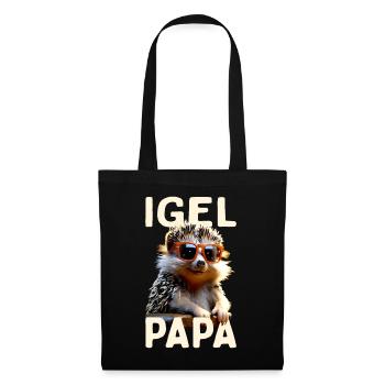 Igel Papa Daddy Vatertag Igelpapa Vater Igel Dad - Stoffbeutel - Schwarz - Vorne
